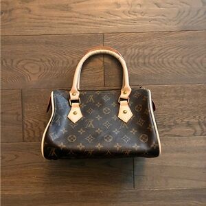 Elegant and Classic Brown Monogram Logo French Designer Handbag Satchel Purse